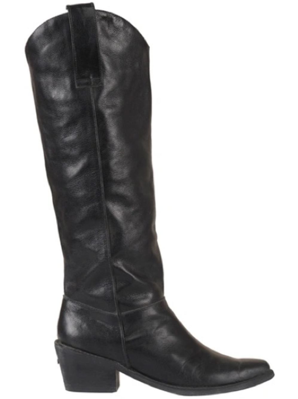 Johanna Ortiz Black Knee High Leather Western Boots